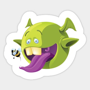 Eating bugs funny monster Sticker